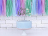 Topper na tort happy birthday, srebrny, 22,5cm