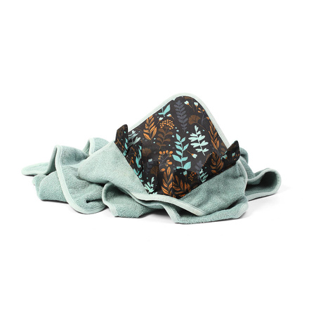 Babyono Okrycie kąpielowe frotte z uszkami Hedgehog Spines 100x100 cm 413531