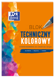 Oxford blok teczniczny kolorowy a4 10 kartek