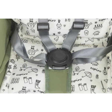 Espiro Penne 107 warm grey krzesełko do karmienia na kółkach 800792