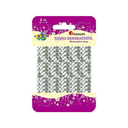 Taśma dekoracyjna z cekinów 2m srebro 694909