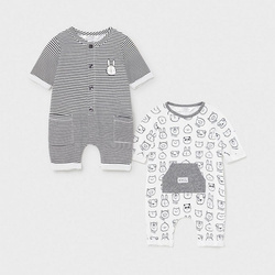 Mayoral set 2 pajacyki dł.bez stópek kolor 24 nergo rozmiar 4-6 m