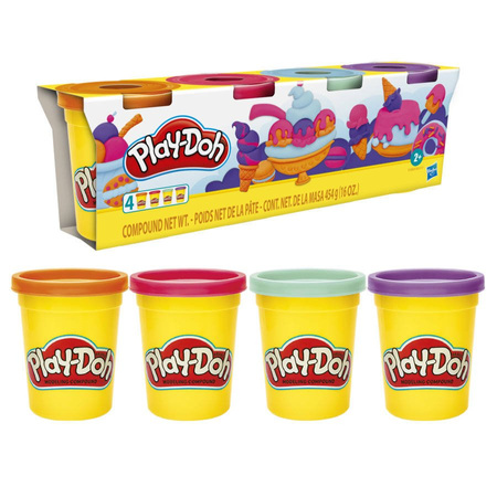 Play-doh e4869/b5517_nl asst ciastolina kubeczki 4-pack 
-pomarańcz,róż,błękit,fiolet-