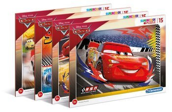 Clementoni puzzle 15 ramkowe cars