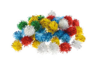 POMPONY 20MM METALICZNE MIX KOL 40szt 686268