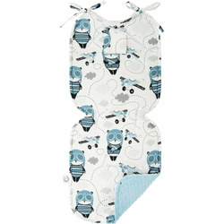 Duża Bambusowa wkładka do wózka Panda pilot z minky sky 86x37cm 415704
