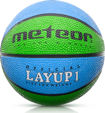 Piłka do kosza Meteor #1 niebiesko zielona 059313