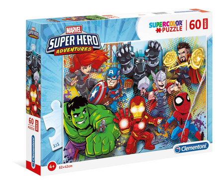 Clementoni puzzle 60 maxi super kolor superhero