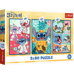 Puzzle Trefl 3x80 Świat Stitcha 348859
