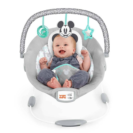 BRIGHT STARTS Leżaczek z wibracjami i muzyką Myszka Mickey Cloudscapes™ 0m+ do 9kg 125377