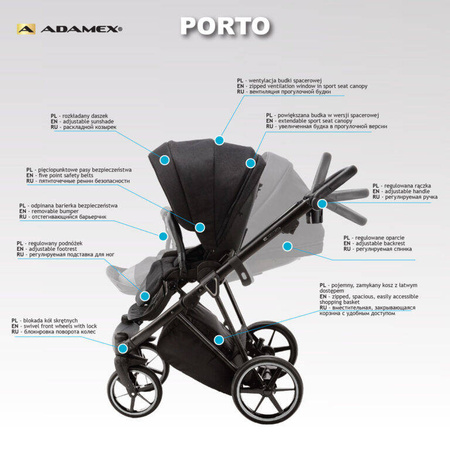 Adamex Wózek dziecięcy Porto PS104 LUX
