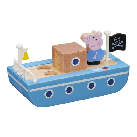 PEPPA DREWNIANA ŁÓDKA Z FIGURKĄ 072094