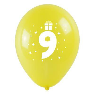 Balony z nadrukiem cyferki 9 3 szt 221986