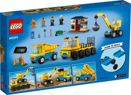 Lego 60391 City Ciężarówki i dźwig z kulą wyburzeniową