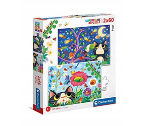Clementoni Puzzle 2*60 Super Kolor Bugs