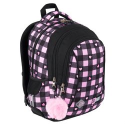 PLECAK 3-KOMOROWY STRIGHT BP-26 PINK CHECKERED 680373