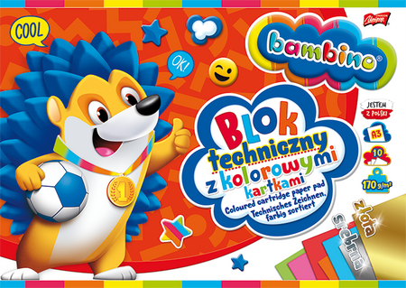 Blok techniczny z kolorowymi kartkami A3 10k BAMBINO (złota i srebrna kartka )Standard 003615