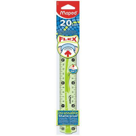 Linijka flex elastyczna 20cm gum.uchwyt maped /niebieskie,zielone/441201