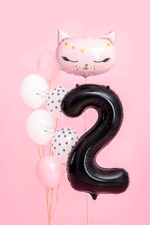 BALON FOLIOWY CYFRA 2 CZARNY 86CM 166264