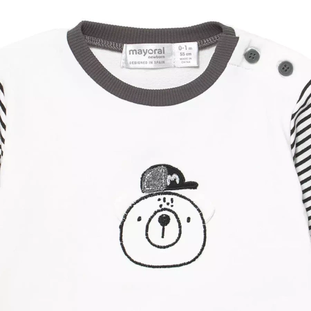 Mayoral Komplet półśpioszki/czapeczka kolor 27 Gris mezci rozmiar 6-9 m