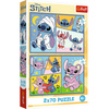 Puzzle Trefl 2x70 Ze Stitchem nie ma nudy 344448