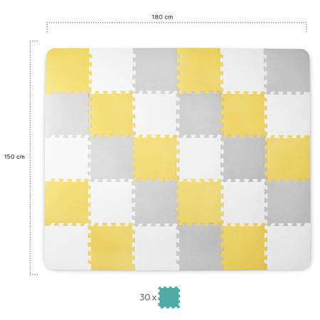 Kinderkraft mata piankowa puzzle luno yellow żółte