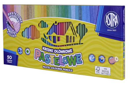 Kredki pastelowe okrągłe astra 50 kolorów 155135