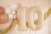 Balon foliowy cyfra 0 72cm beż 034945