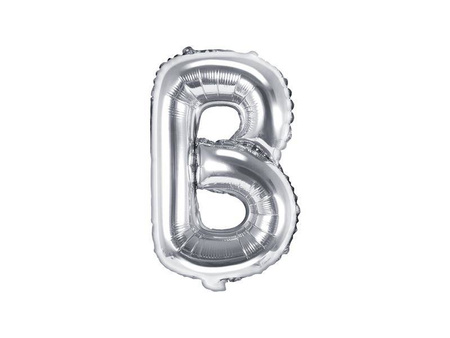 Balon foliowy litera "b", 35cm, srebrny