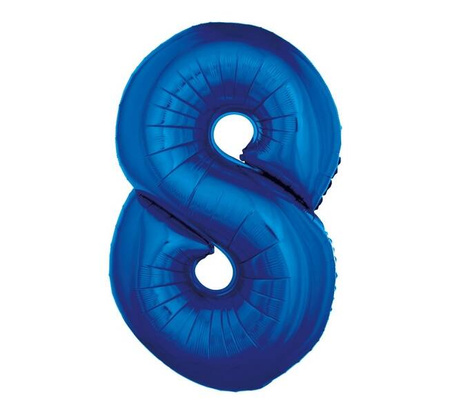 BALON FOLIOWY CYFRA 8 NIEBIESKA 85CM
