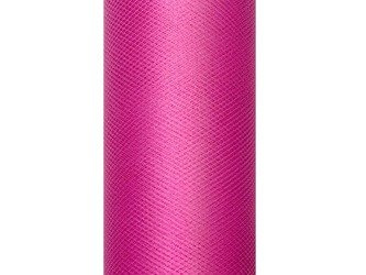 Tiul gładki, fuksja, 0,3 x 9m