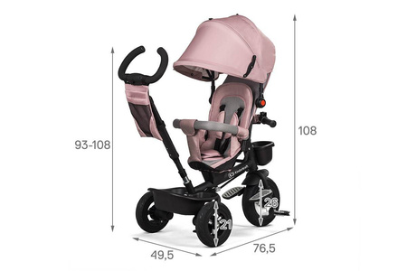 Kinderkraft rowerek trójkołowy aveo pink 908899