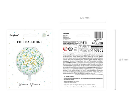 Balon foliowy IHS 45cm mix 010871