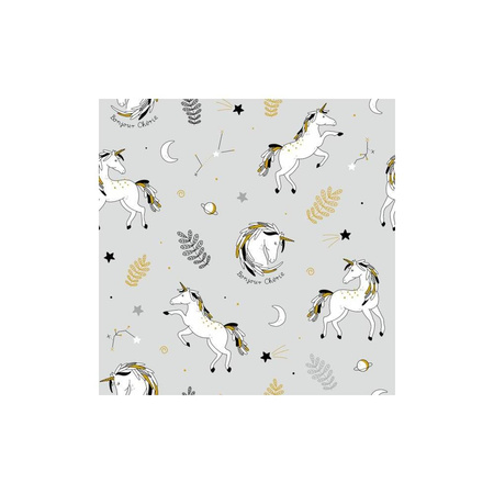 Bambusowa wkładka do wózka Jednorożce z minky glacier gray 80x36cm 406948