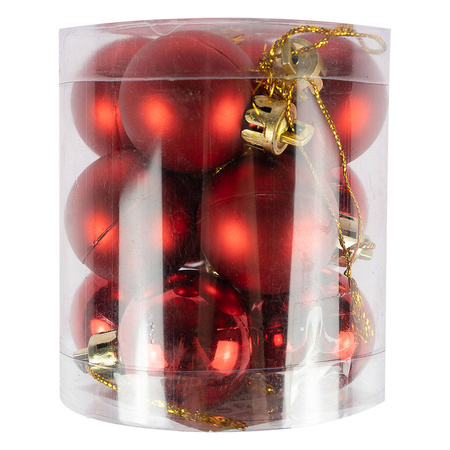 Bombki nietłukące w tubie 3 cm 12szt czerwone 226288