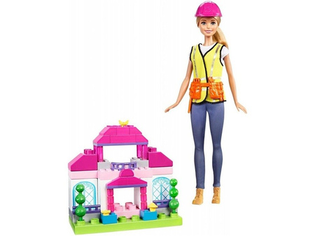 Barbie fgx67 lalka budowniczy + klocki zestaw
