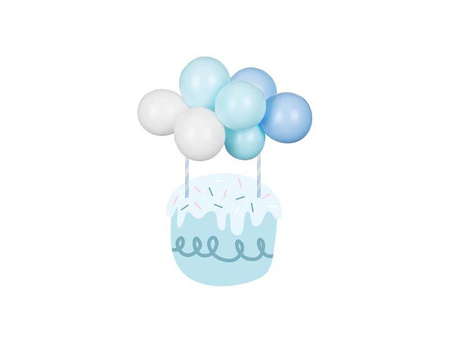 Balonowy topper na tort niebieski 29cm 033023