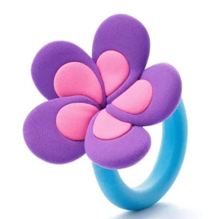 HEY CLAY FIGURKA BIJOU FLOWER RINGS+AKC. 3PAK CEE 607124