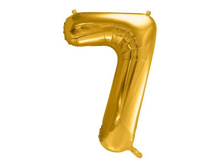 Balon foliowy cyfra "7", 86cm, złoty