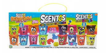 Scentos Pachnący zestaw Ciastolina 8 szt. Piasek kinetyczny 8 szt. 404492