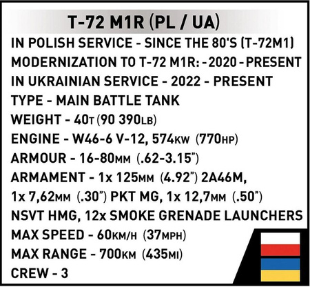Cobi 2624 Armed Forces T-72 M1R (PL/UA) 724kl. 026240