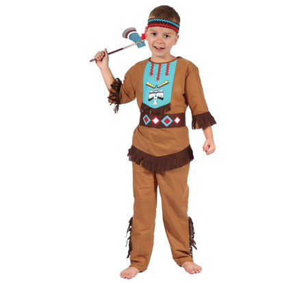 Zestaw dla dzieci Indianin Lecący Ptak (koszula,spodnie,pasek,opaska) r.130/140cm 636717