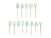 Świeczki urodzinowe Happy Birthday 13szt 2,5cm jasny zielony 067523