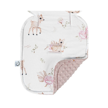 Bambusowa wkładka do wózka mała Sarenki z minky sepia rose 80x36cm 417548