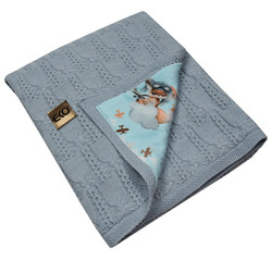 Eko kocyk panelowy +dzianina ple-80 aviator błękit 127309