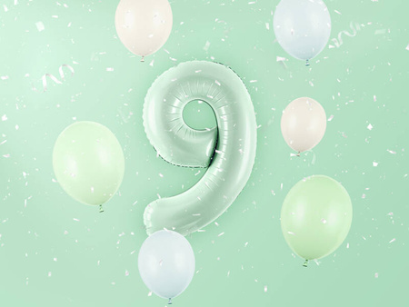 Balon foliowy cyfra 9 72cm zieleń 052710
