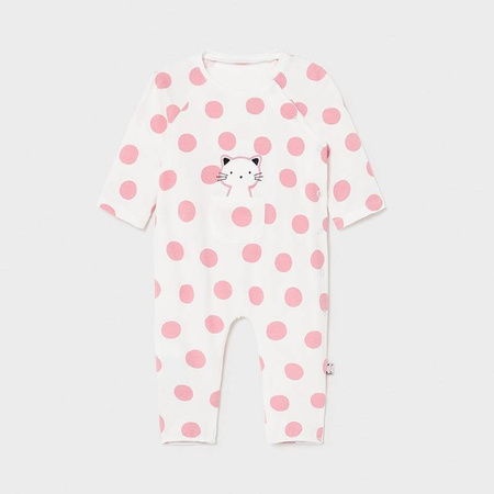 Mayoral pajacyk d/r stópki  kolor 68 bubble gum rozmiar 1-2 m