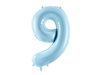 Balon foliowy cyfra 9 jasny niebieski 86cm 795129