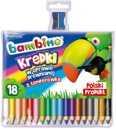Maj kredki bambino 18kol w opr.drewn.+Temp.000348