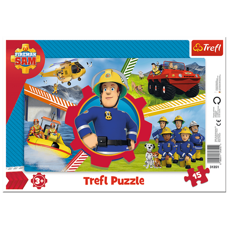Puzzle trefl 15 ramkowe dzień strażaka strażak sam 31351